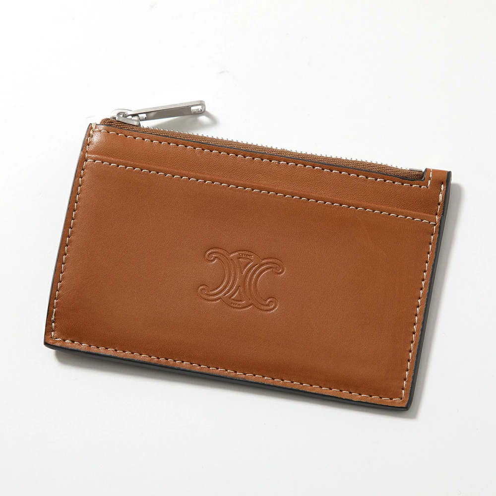 Celine coin case Wallet Triomphe Card Fragment Wallet Purse Tan